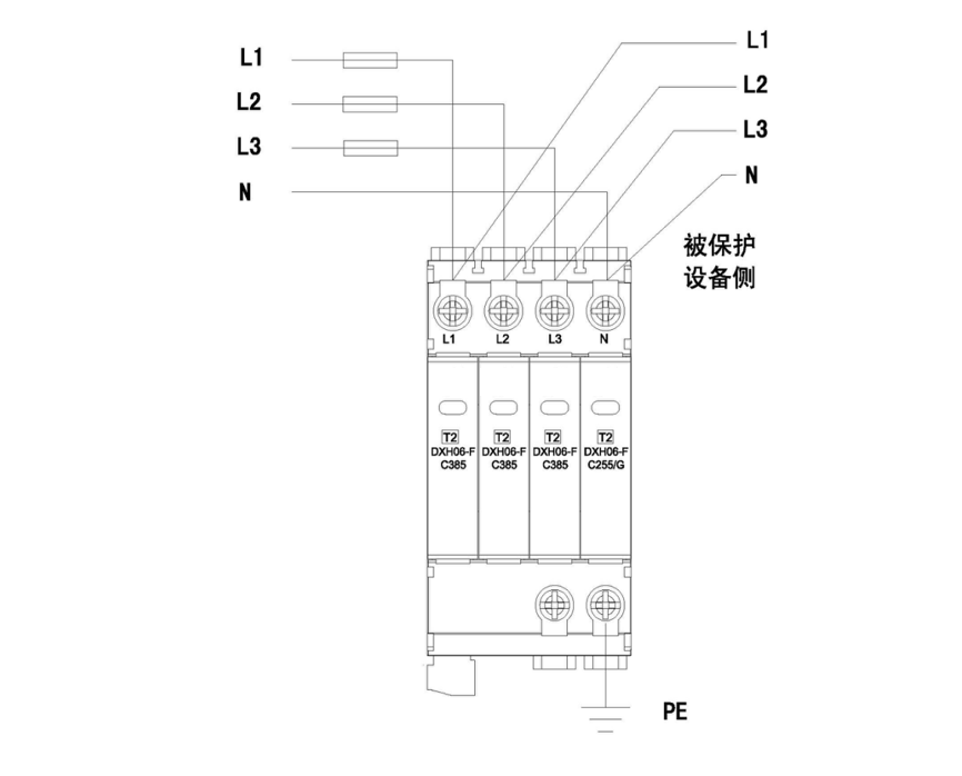 DXH06-FC385/4 20-40kA浪涌保護器.png DXH06-FC385/4 20-40kA浪涌保護器.png